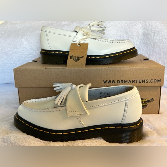 Dr. Martens Shoes - HP🎉NWT Dr Marten Adrian Tassle White Loafers